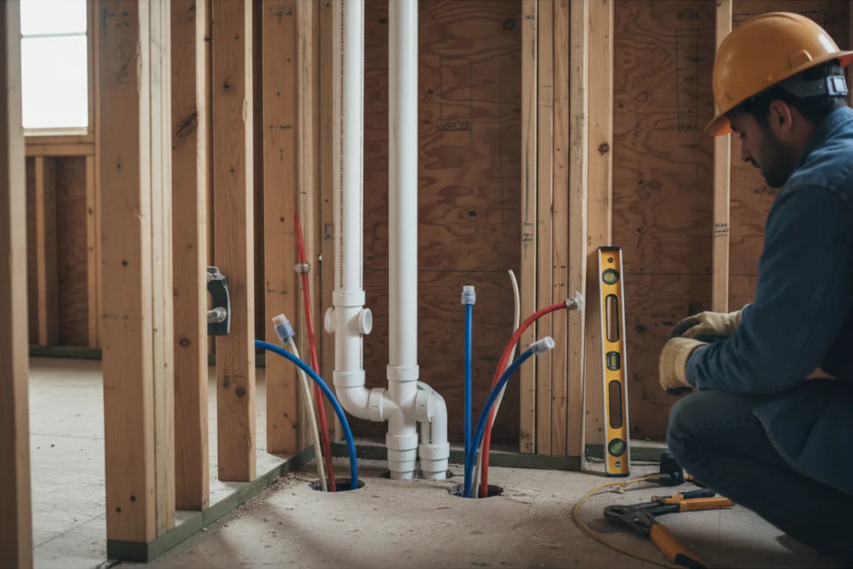 Drain and supply rough-in during Leak Detection in Kannapolis